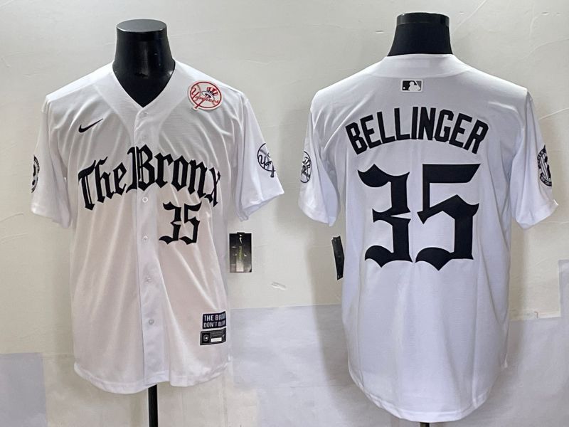 Men 2025 New York Yankees #35 Bellinger White Five generations Joint Name Nike MLB Jersey style 6->new york yankees->MLB Jersey